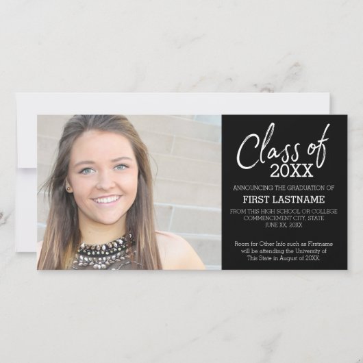 Class of Year卒業写真モダン発表 案内状 (正面)