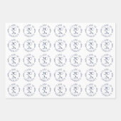 Class of Year大学院ネイビー・ブルー・ホワイト・タイポグラフィ ラッピングペーパーシート (正面3)