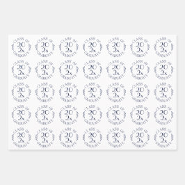 Class of Year大学院ネイビー・ブルー・ホワイト・タイポグラフィ ラッピングペーパーシート