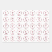 Class of Year Graduate Burgundy Whiteタイポグラフィ ラッピングペーパーシート (正面3)