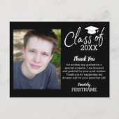 Class of YEAR Graduation Thank You Script Black ポストカード (正面)