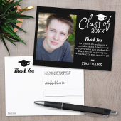 Class of YEAR Graduation Thank You Script Black ポストカード