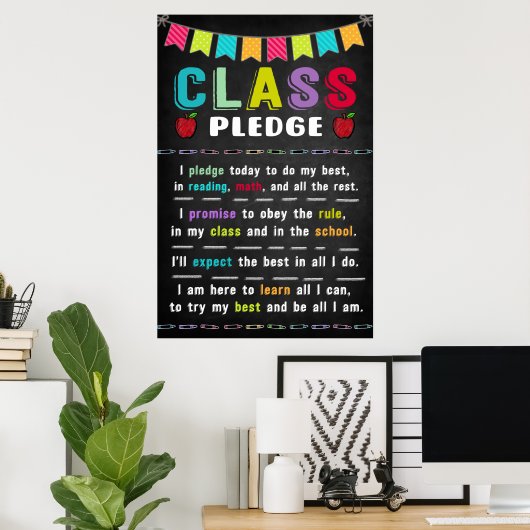 Class pledge Classroom Poster ポスター (ホームオフィス)