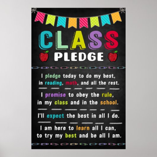 Class pledge Classroom Poster ポスター (正面)