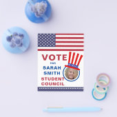 Class Presidentの投票:帽子と旗の写真フライヤー チラシ (シングル)