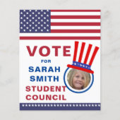 Class Presidentの投票:帽子と旗の写真フライヤー チラシ (正面)