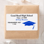 Class Reunion Black Blue Paper Name Tag ラベル (インサイチュ)