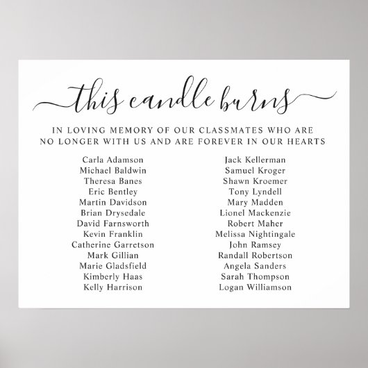 Class Reunion In Memory This Candle Burns ポスター (正面)