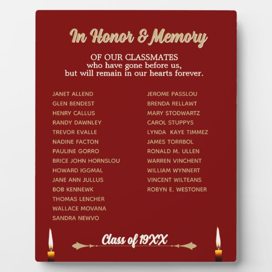 Class Reunion Memorial Tribute tabletop フォトプラーク (正面)