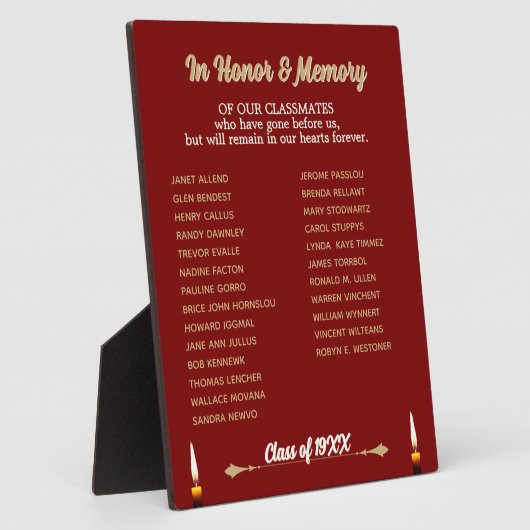 Class Reunion Memorial Tribute tabletop フォトプラーク (側面)