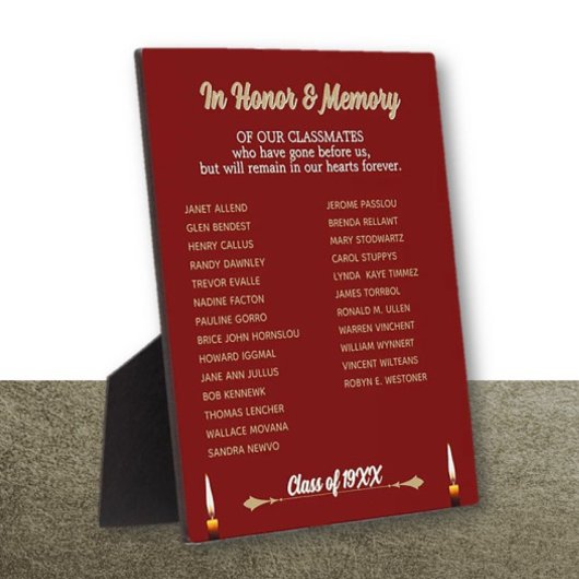 Class Reunion Memorial Tribute tabletop フォトプラーク