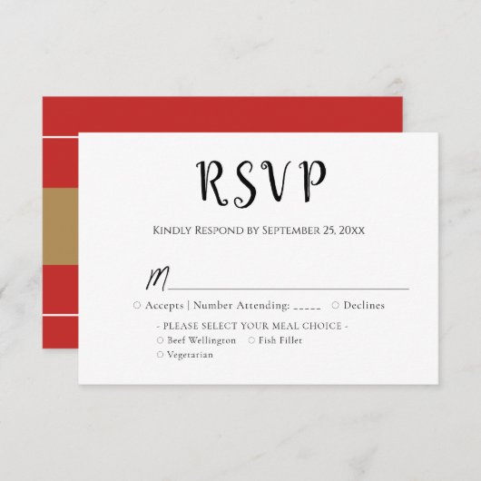Class Reunion RSVP card (正面/裏面)