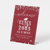 Class Reunion Welcome Table Sign Red 台座サイン (正面)