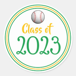 Class Yearグリーン&金ゴールド卒業 ラウンドシール
