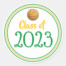 Class Yearグリーン&金ゴールド卒業 ラウンドシール