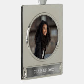 Class Year卒業写真グリッターGlam シルバープレートバナーオーナメント (右)