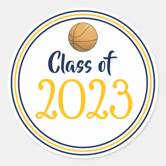 Class Year海軍と金ゴールド卒業 ラウンドシール (正面)