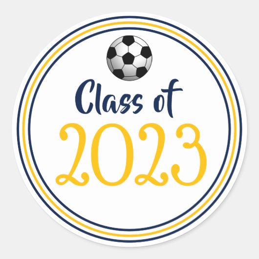Class Year海軍と金ゴールド卒業 ラウンドシール (正面)