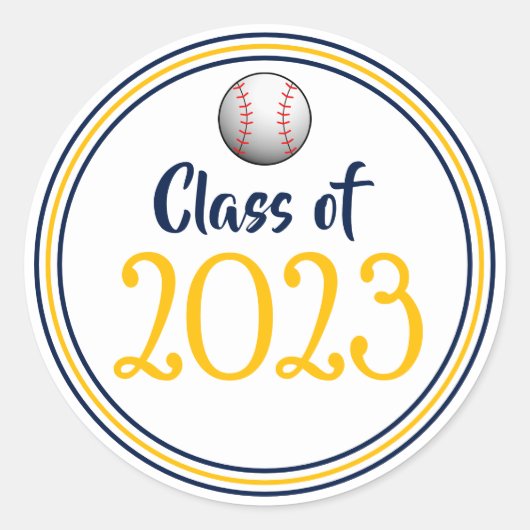 Class Year海軍と金ゴールド卒業 ラウンドシール (正面)