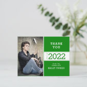 Class Year Dark Green写真卒業ありがとう ポストカード (スタンド正面)