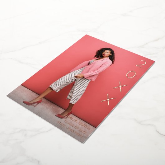 Class Year Foilの卒業発表 箔招待状 (回転した状態)