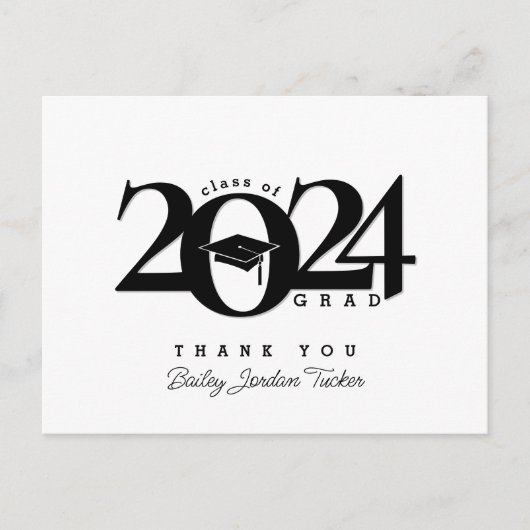 Class Year Grad Cap Tessel卒業ありがとう ポストカード (正面)