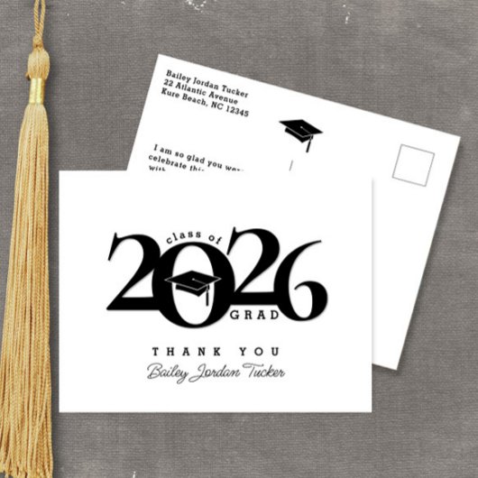Class Year Grad Cap Tessel卒業ありがとう ポストカード