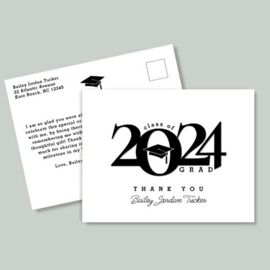 Class Year Grad Cap Tessel卒業ありがとう ポストカード