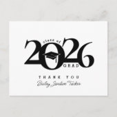 Class Year Grad Cap Tessel卒業ありがとう ポストカード (正面)