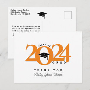 Class Year Grad Tessel Orange卒業ありがとう ポストカード