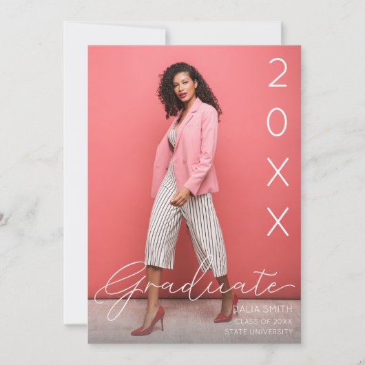 Class Year Graduate Photo Announcement 招待状 (正面)