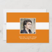 Class Year Orange & White 2-Photo卒業 案内状 (裏面)