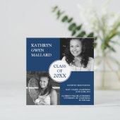 Class Year Photo Graduation Announcement Navy Blue 案内状 (スタンド正面)