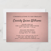 Class Year Pink and グラデーション Black Graduation Photo 招待状 (裏面)