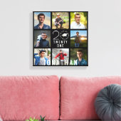 Class Year School 8 Photo Collage Gradation Black キャンバスプリント (インサイチュ (リビング))