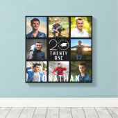 Class Year School 8 Photo Collage Gradation Black キャンバスプリント (インサイチュ (ウッドフロア))