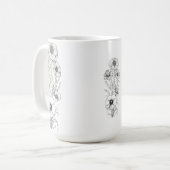 Classic 15 oz Floral Outline Mug コーヒーマグカップ (正面左)