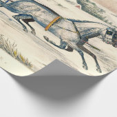 Classic 1853 Sleigh Ride Currier Ives Road Winter ラッピングペーパー (角)