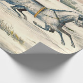 Classic 1853 Sleigh Ride Currier Ives Road Winter ラッピングペーパー (角)