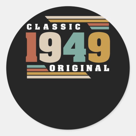 Classic 1949 Original 73rd Birthday 73 Year Old ラウンドシール (正面)