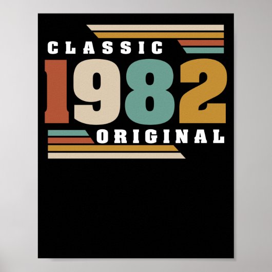 Classic 1982 Original 40th Birthday 40 Year Old ポスター (正面)