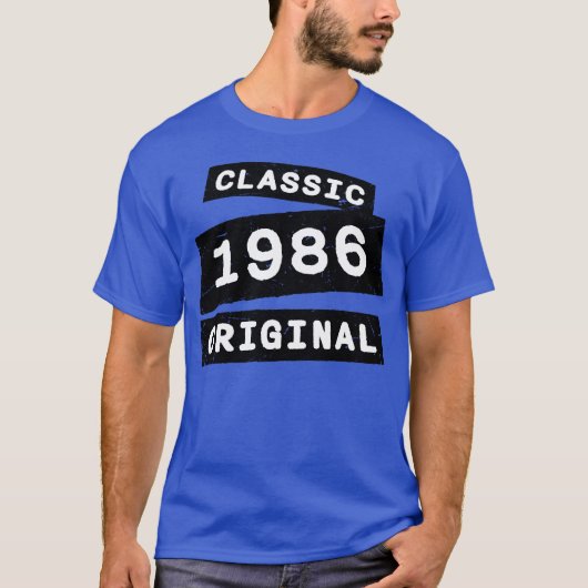 Classic 1986 Original Old Year of Birth Birthday f Tシャツ (正面)
