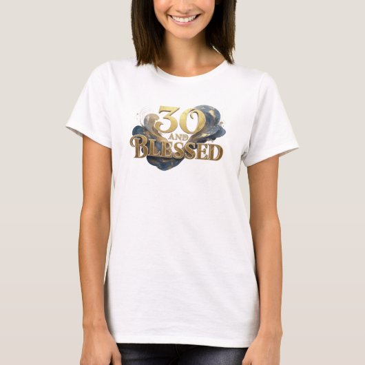 Classic 30 AND BLESSED クリエイティブプリント Tシャツ (正面)