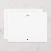 Classic 3 Initial Monogram with A Little Heart ノートカード (正面/裏面)