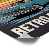 Classic 50s Sedan Retro Sunset Poster ポスター (角)