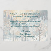 Classic Abstract Winter Wonderland Art Gold 箔シーズンカード (裏面)