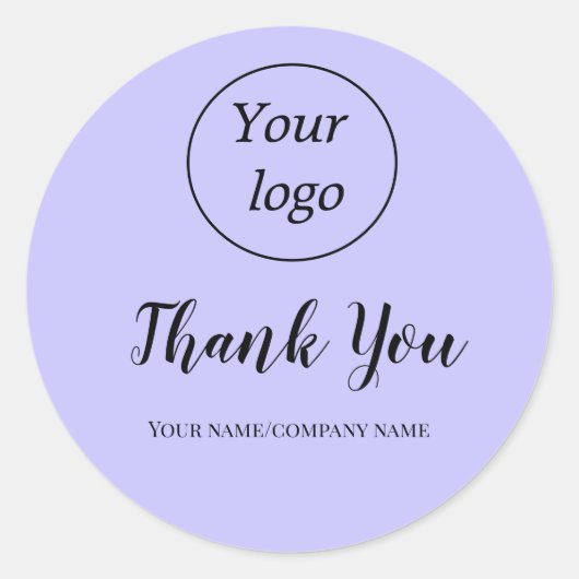 Classic ADD YOUR LOGO HERE ビジネス名 ラウンドシール (正面)