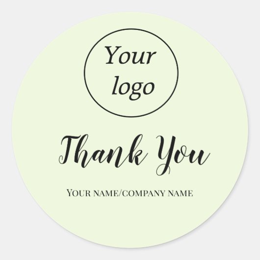 Classic ADD YOUR LOGO HERE ビジネス名 ラウンドシール (正面)