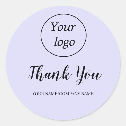 Classic ADD YOUR LOGO HERE ビジネス名 ラウンドシール (正面)