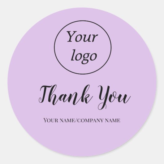 Classic ADD YOUR LOGO HERE ビジネス名 ラウンドシール (正面)